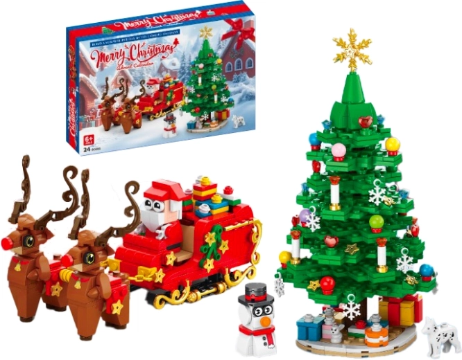 Adventskalender Lele Brother Weihnachtsschlitten und Tannenbaum (940 Teile)