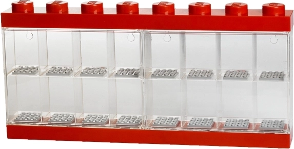 Sammelvitrine für 16 LEGO Minifiguren – Rot