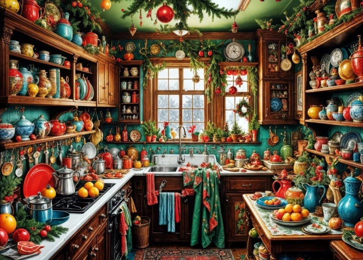 Puzzle Bluebird Nostalgische Weihnachtsküche 1500 Teile