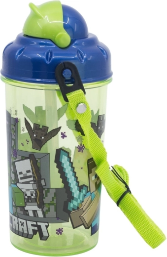 Kindertrinkflasche mit Strohhalm Minecraft Core24, 465 ml