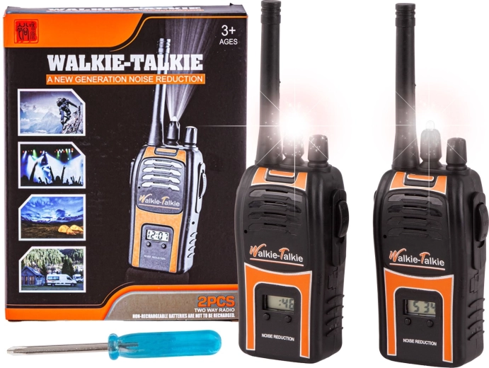 Kinder-Walkie-Talkies mit Display und Taschenlampe – Set 2 Stk.