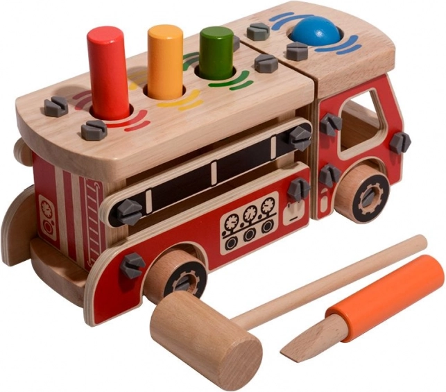 Holz-Konstruktionsset Feuerwehr mit Klopfspiel LUCY & LEO