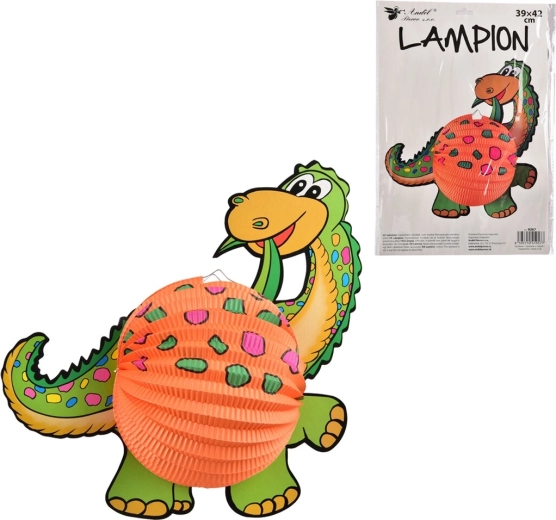 Papierlampion Dinosaurier Orange 39 × 42 cm