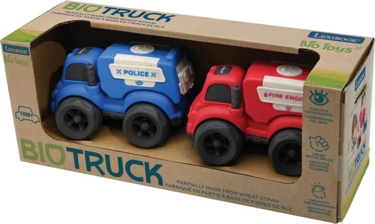 Lexibook Set aus Polizei- und Feuerwehrauto aus Bioplastik 10 cm
