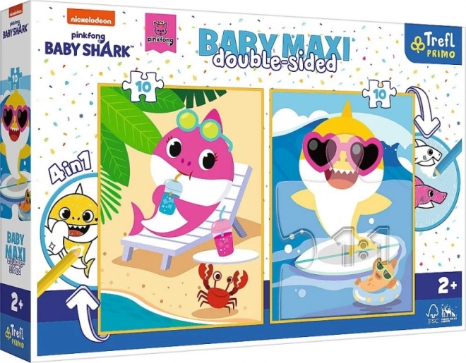 Kinderpuzzle Baby Shark 2x10 Teile Fröhlicher Haifischtag