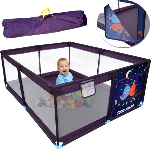 Großer Kinderlaufstall und Trockenkugelbad 160 × 200 cm mit Tragetasche