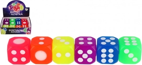 Leuchtender neonfarbener Silikon-Spielwürfel - 1 Stück