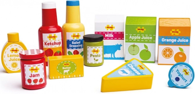 Bigjigs Holz-Lebensmittel-Set, 11-tlg.