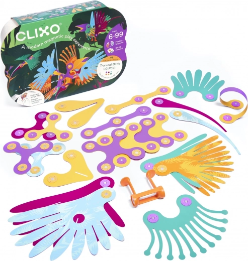 Clixo Tropical Birds magnetisches Konstruktionsset 22 Stk.