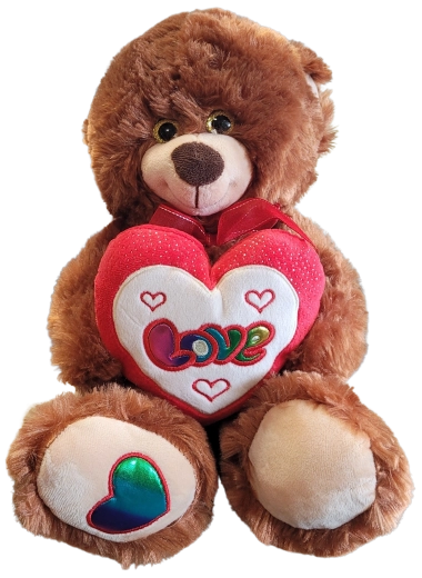 Plüsch-Teddybär mit Herz und Schleife braun 30 cm