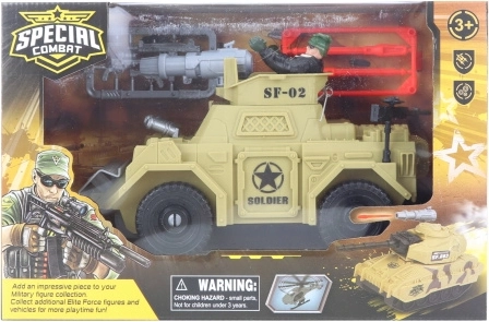 Militärischer gepanzerter Jeep mit Figur und Zubehör