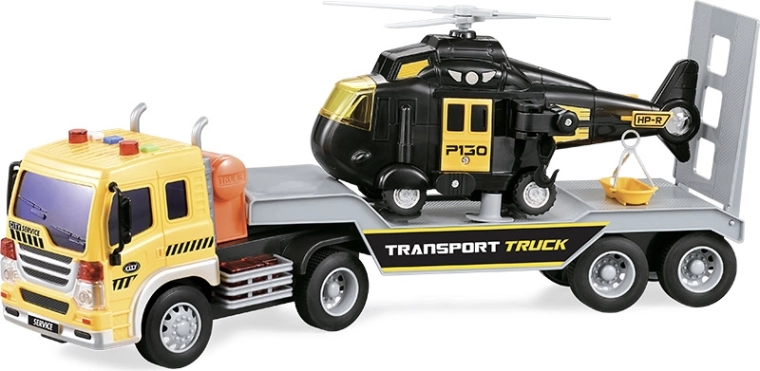 Städtischer Sattelschlepper mit Anhänger und Hubschrauber 1:16 mit Fernsteuerung