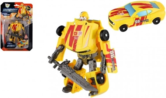 Transformierender gelber Roboter – Auto 14 cm
