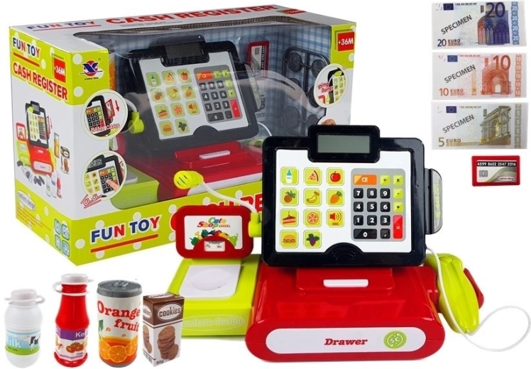 Touch-Kinderkasse mit Taschenrechner und Zubehör