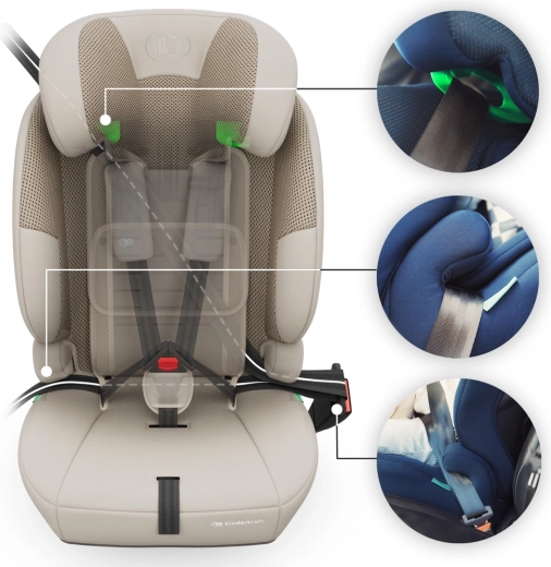 Einfache Installation ohne ISOFIX dank 3-Punkt-Gurt