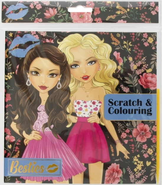 Kratzel- und Malbuch Besties für Mädchen, 20 × 20 cm