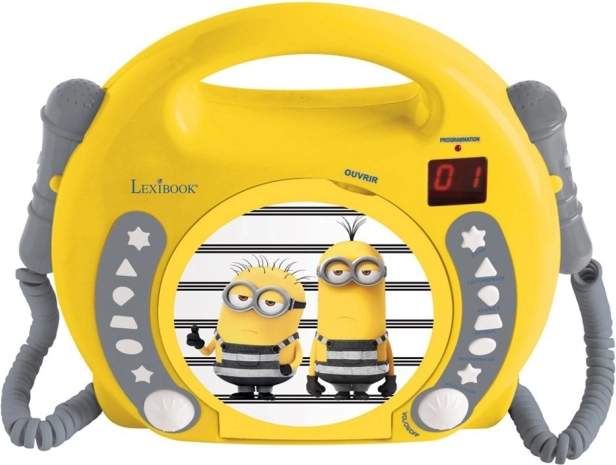 Tragbarer CD-Player mit 2 Mikrofonen Minions – Karaoke für Kinder