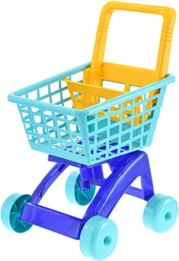 Blauer Kinder-Einkaufswagen 58 cm