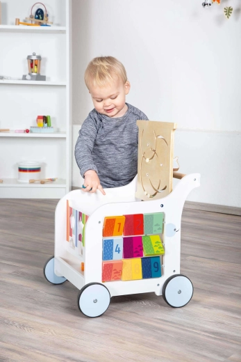 Pädagogischer Lauflernwagen aus Holz 5-in-1 von Small Foot