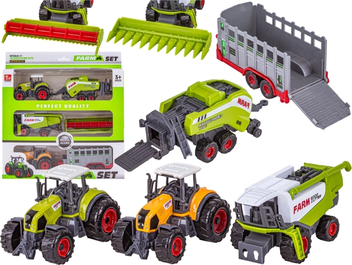 Set landwirtschaftlicher Maschinen Farm – 2× Traktor und Mähdrescher (3 Stk.)