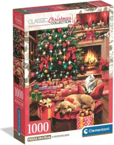 Clementoni Puzzle 1000 Teile XMAS Cool – Weihnachten am Kamin
