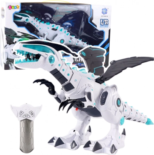 RC Roboter-Dinosaurier mit Fernbedienung, Licht und Sound – weiß