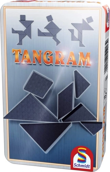 Tangram in Blechdose SCHMIDT – schwarzes Set mit 800 Vorlagen