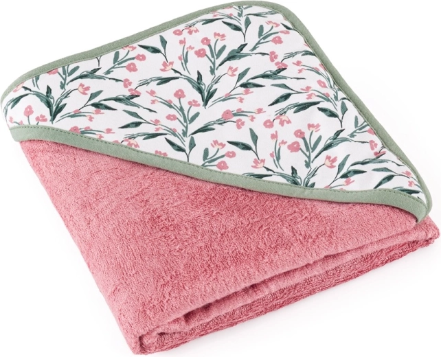 Petite&Mars Bambus-Kapuzenhandtuch Loulou pink meadow 100 × 100 cm