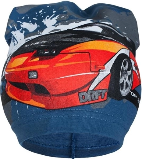 Frühlings-Kindermütze New Baby Auto blau