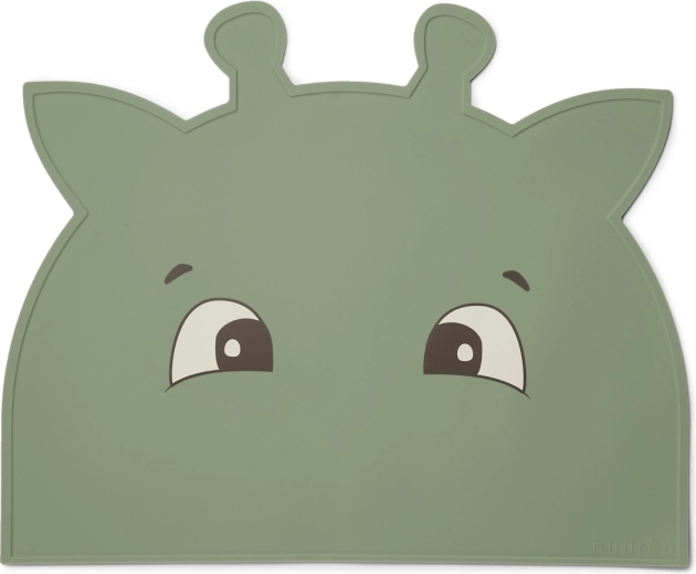 NuuRoo Albert Silikon-Tischset Giraffe Dusty Green