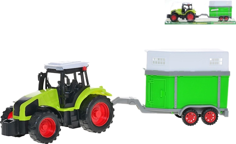 Traktor mit Pferdeanhänger mit Schwungrad, 36 cm
