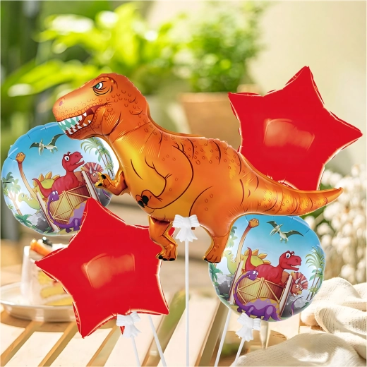 Set Geburtstag-Luftballons Dinosaurier, 5 Stk.