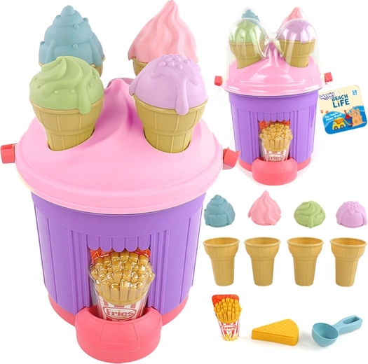 WOOPIE Sandspielzeug-Set Eisdiele mit Eimer und Förmchen