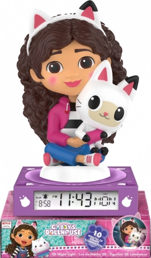 3D-Lampe mit Wecker KATZENHAUS GABI