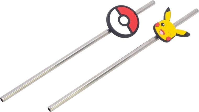 Stor Set aus Edelstahl-Trinkhalmen Pokémon Metal Meltdown (2 Stk.)