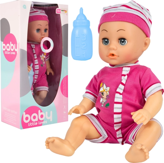 Babypuppe mit Geräuschen, trinkt und macht Pipi