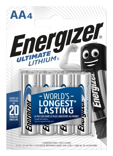 Lithium-Bleistiftbatterien Energizer Ultimate Lithium AA 1,5 V – 4 Stück