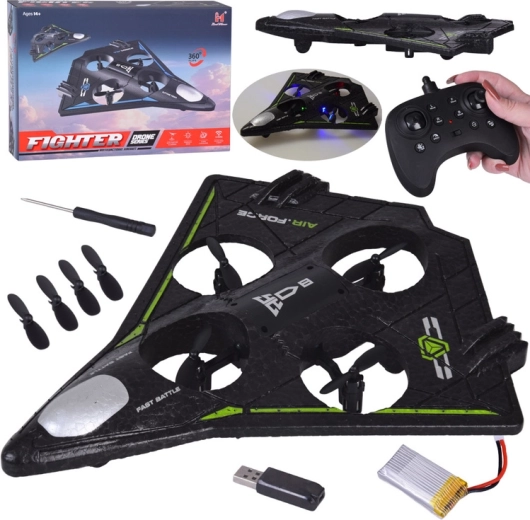 RC-Drohne mit Propellerschutz und LED-Effekten, 360°-Trick