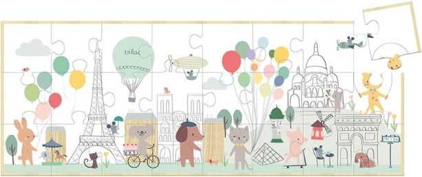 Vilac Panorama-Holzpuzzle Paris – Sarah Betz, 24 Teile