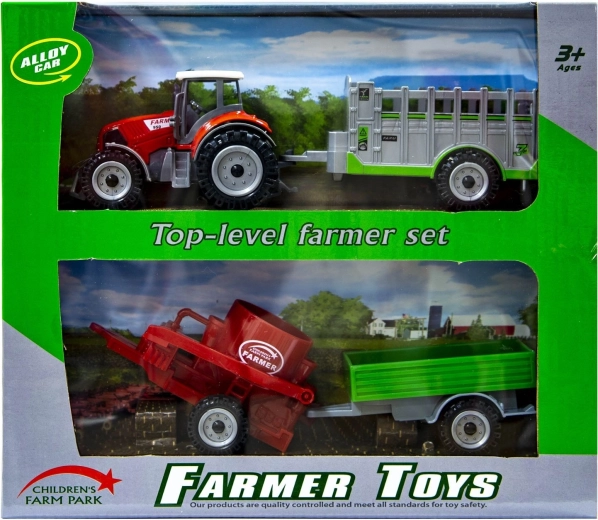 Traktor mit austauschbaren Anhängern rot – 1 Stück