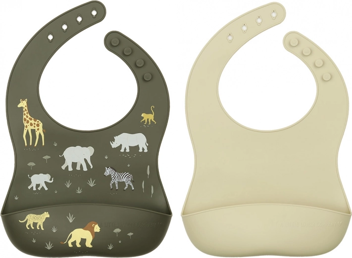 A Little Lovely Company Set aus Silikon-Lätzchen für Kinder – Tiere