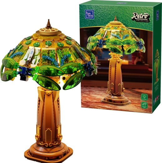 Pantasy Retro-Tischlampe im Tiffany-Glasdesign – Bausatz mit 1067 Teilen