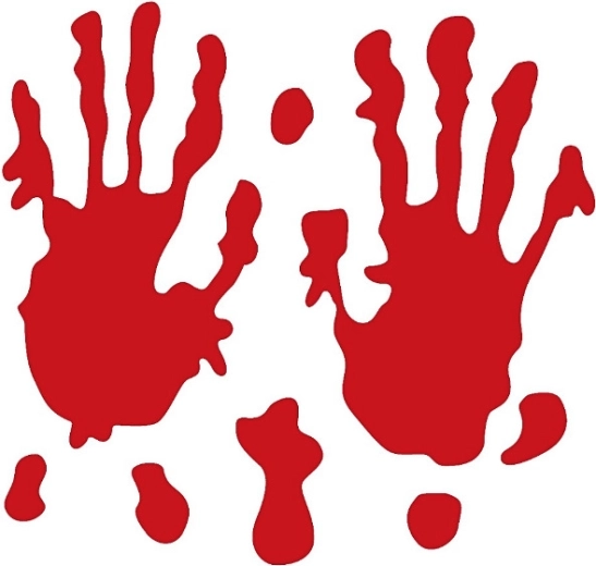 Gel-Sticker „Zakrwawione dłonie“ Halloween – 1 Stück