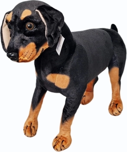 Plüschhund schwarz-braun - 1 Stück