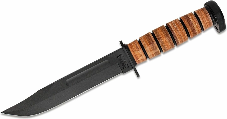 Vielzweckmesser KA-BAR Dog's Head 18 cm, schwarz, mit Lederscheide