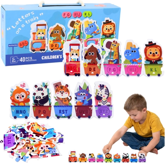 Lernpuzzle Alphabet-Zug mit Tieren, 40 Teile