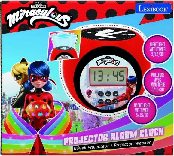 Wecker mit Projektor Miraculous: Die geheime Welt von Ladybug und Cat Noir
