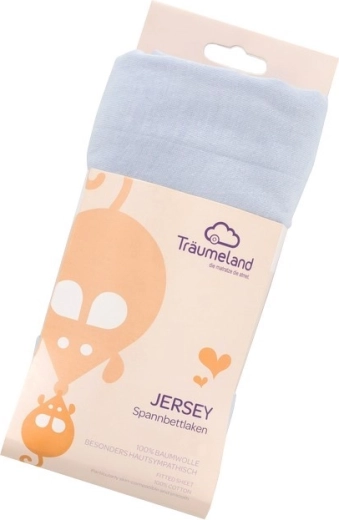 Träumeland Jersey-Spannbettlaken für Laufgitter 100 × 100 cm hellblau