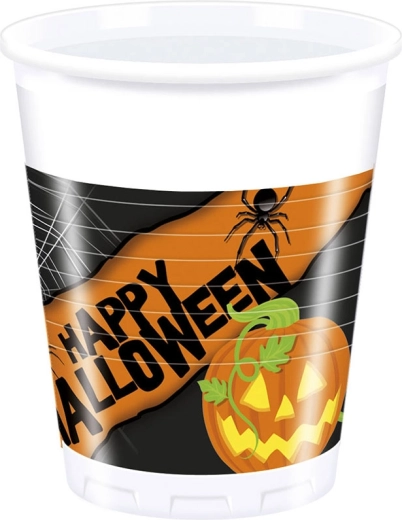 Happy Spooky Halloween Plastikbecher 200 ml (8 Stk.)