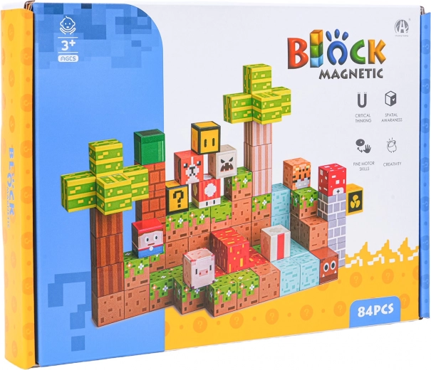 Magnetische 3D-Bausteine, 84 Teile